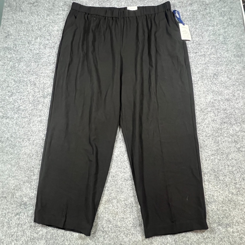 Croft & Barrow The Classic Pull On Pant Women 26 Black Stretch Elastic Waistband